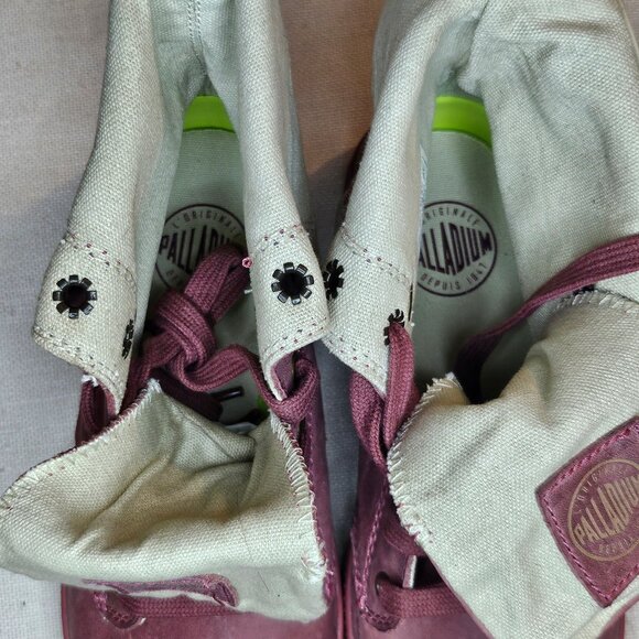 Palladium Women's Baggy Leather Canvas Hiking Boots - Size 8 - Picture 8 of 12